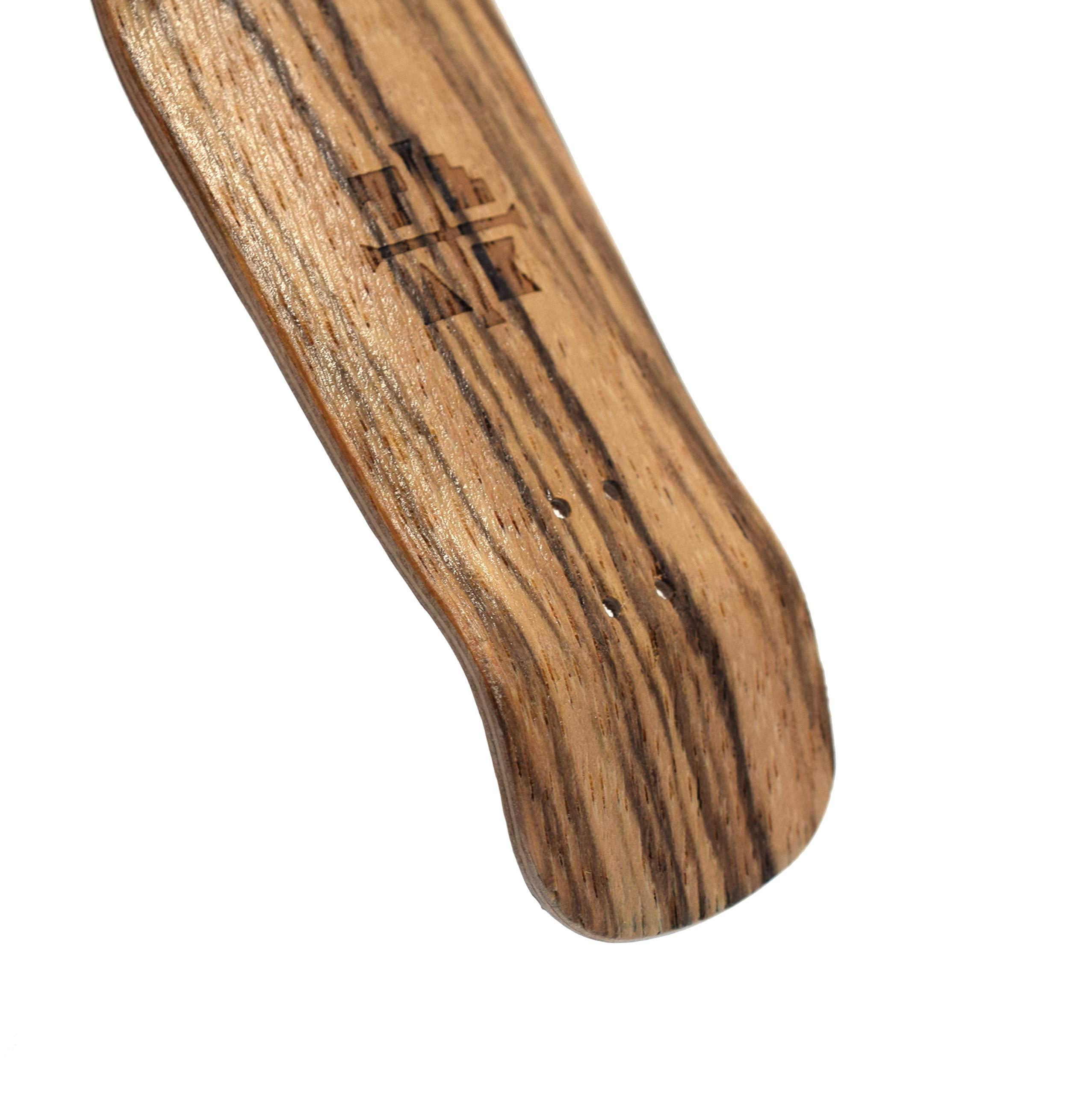 Wooden Fingerboard Carlsbad Cruiser Deck, Zebrawood - 34mm x 100mm - Handmade, Pro Shape & Size - Five Plies Wood Veneer - Includes Prolific Foam Tape - Teak Tuning - Image 2